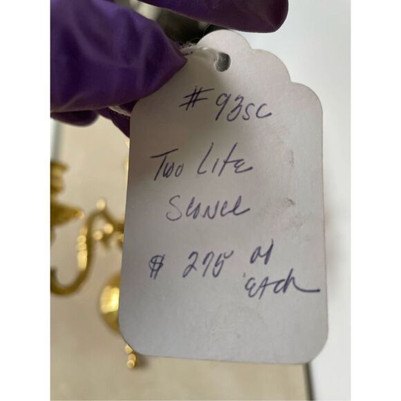 Vintage Dutch Colonial Brass Two Arm Sconce - Picture 6 of 6